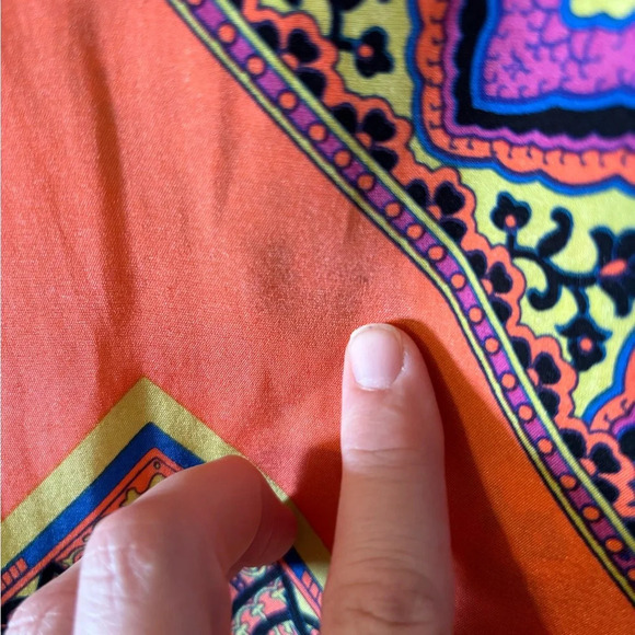 Boho Hale Bob Silk belted caftan mini dress size small - Picture 3 of 9